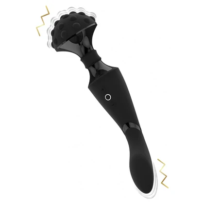 Vibrator Shiatsu Flexibil cu Două Motoare Negru