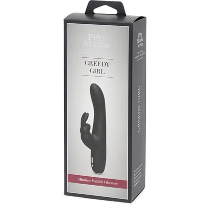 Vibrator Slimline Rabbit Greedy Girl Negru