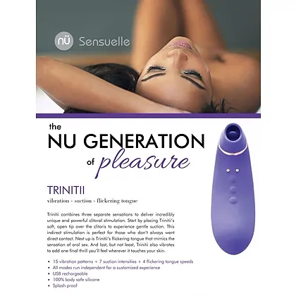 Vibrator Trinitii 3în1 Tongue Sensuelle Mov