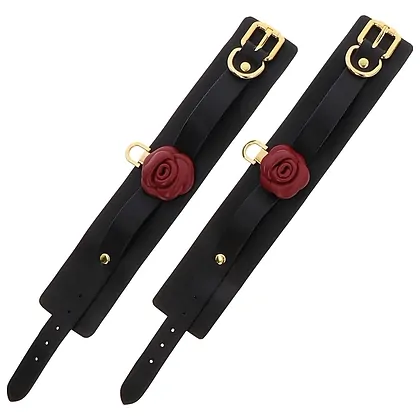Wild Roses Wrist Cuffs Negru