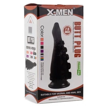 X-Men Plug Anal Tentacul Negru cu Ventuză 17.8 cm