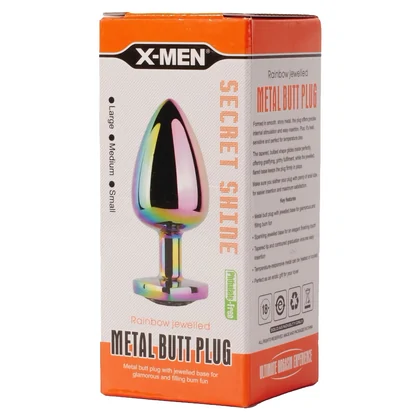 X-MEN Secret Shine Metal Anal Plug Rainbowheart S Multicolor