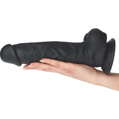 XXL 27,5 cm Dildo Realist Din Silicon Medical, Ventuză Puternică Negru