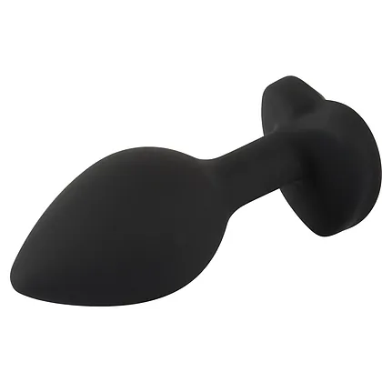 You2Toys Dop Anal Compact Din silicon cu Piatră Inimă 7.3cm Negru