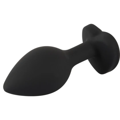 You2Toys Dop Anal Compact Din silicon cu Piatră Inimă 7.3cm Negru
