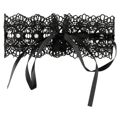 Zgardă Choker Rhinestones Negru