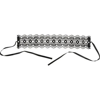 Zgardă Choker Rhinestones Negru