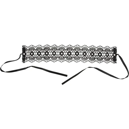 Zgardă Choker Rhinestones Negru