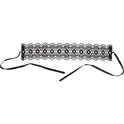 Zgardă Choker Rhinestones Negru
