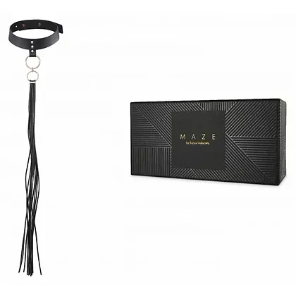 Zgardă cu Lesă Maze Tassel Choker Negru