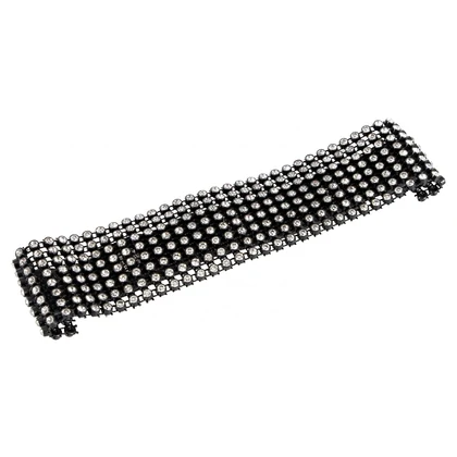 Zgardă Rhinestone Choker Negru