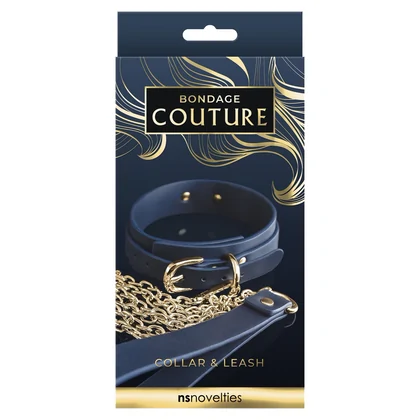 Zgarda Și Lesă Bondage Couture Albastru