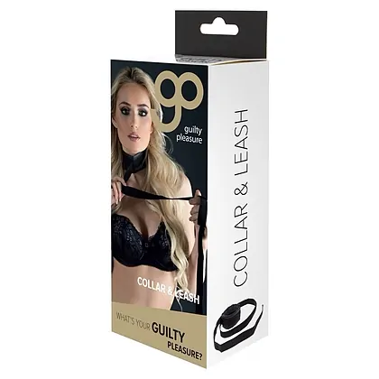 Zgardă și Lesă din Piele Guilty Pleasure Negru