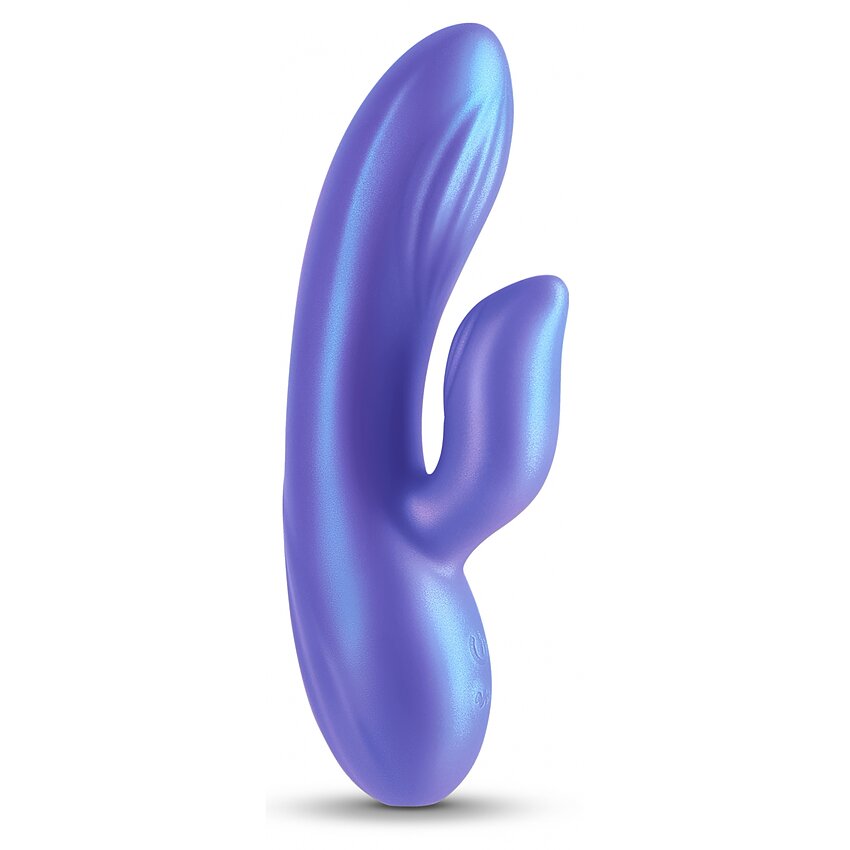 Angel Seduction — Vibrator Rabbit Albastru Metalic, 18 Funcții