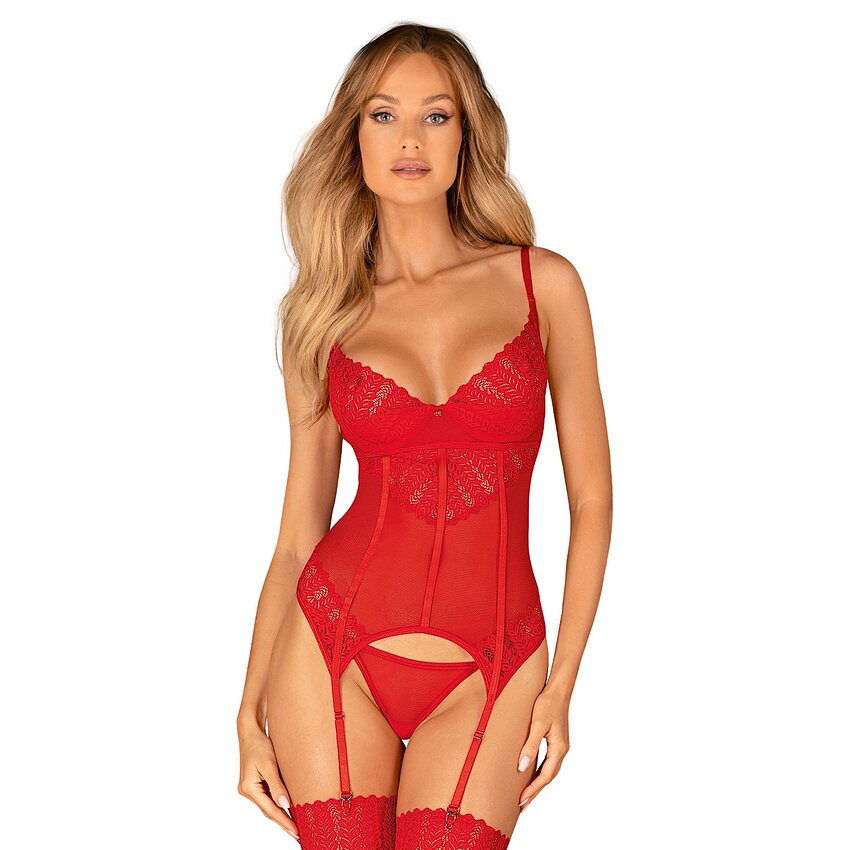 Corset Obsessive Ingridia Roșu XL-2XL