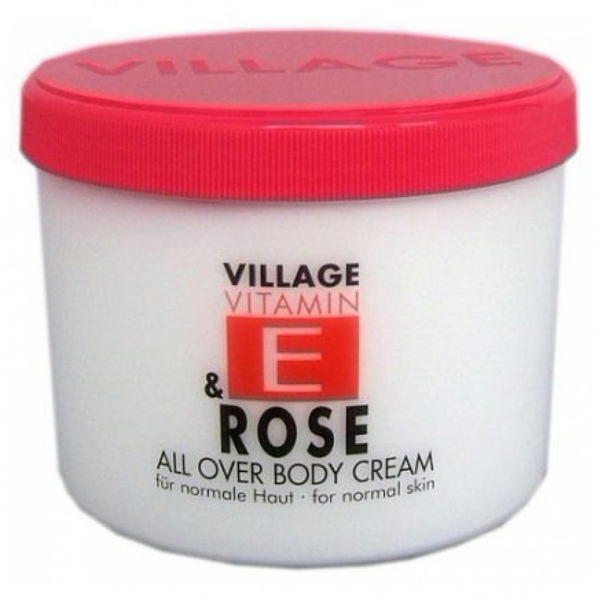 Cremă Corp Cu Vitamină E și Trandafir Village Cosmetics 500ml