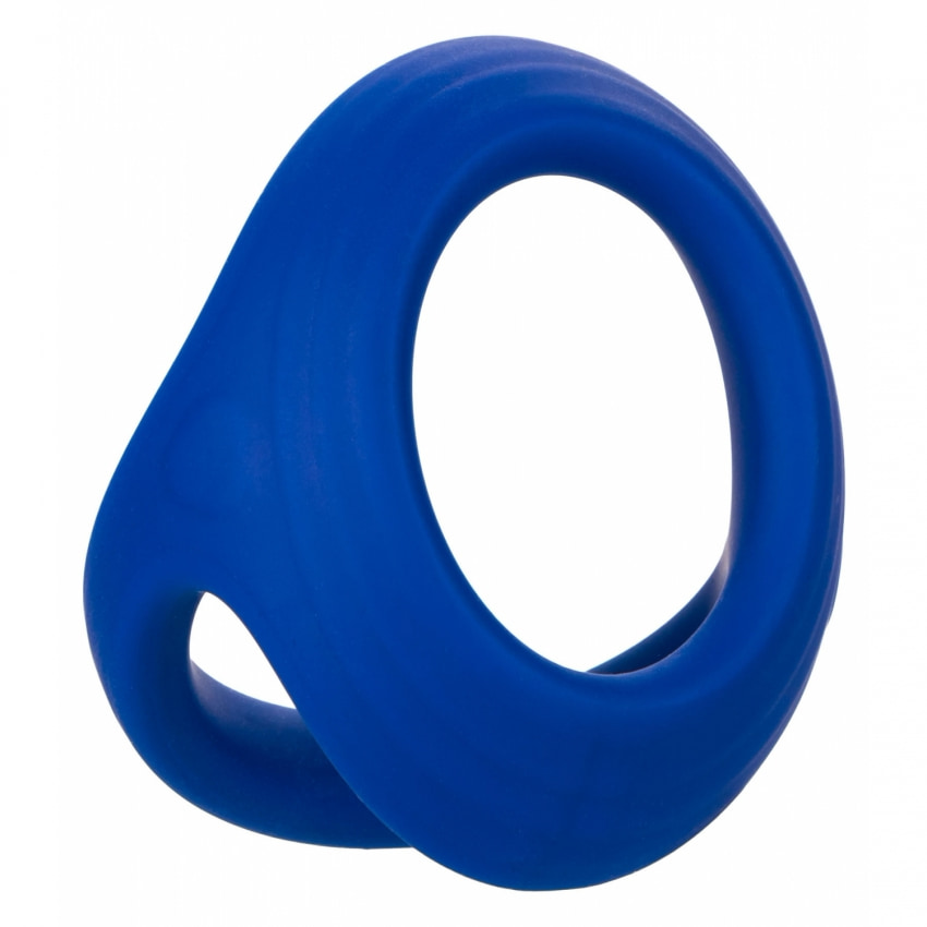 Inel Penis Dual Ring cu Suport pentru Testicule Albastru