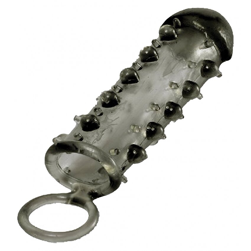 Manșon Samurai pentru Penis cu Noduli și Extensie Negru