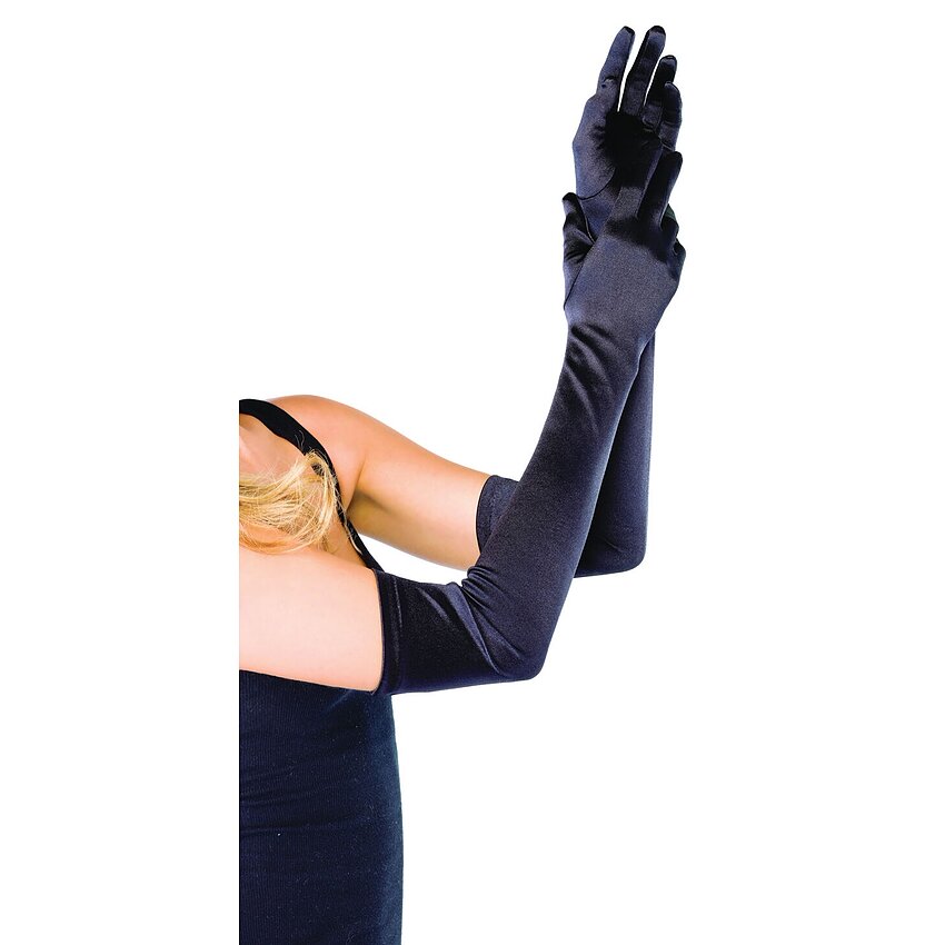 Mănuși Leg Avenue Extra Long Satin Negru