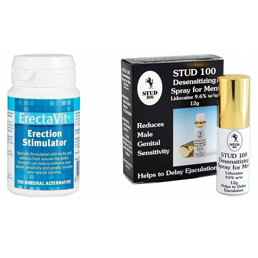Pachet Spray Stud 100 Original + Pastile Erecție ErectaVit 15 capsule