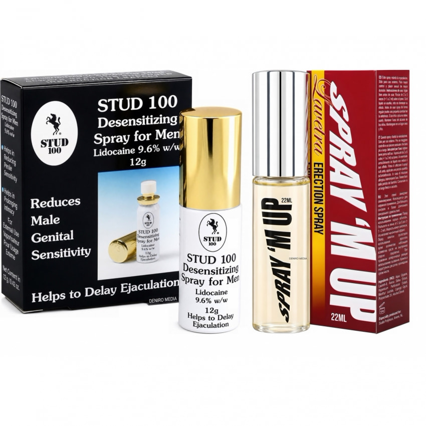 Pachet Stud 100 Original și Spray Erecție M-Up 22 ml