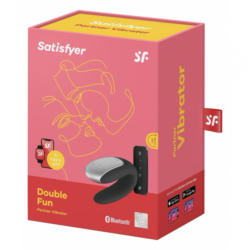Vibrator Satisfyer Double Fun pentru Cuplu Negru