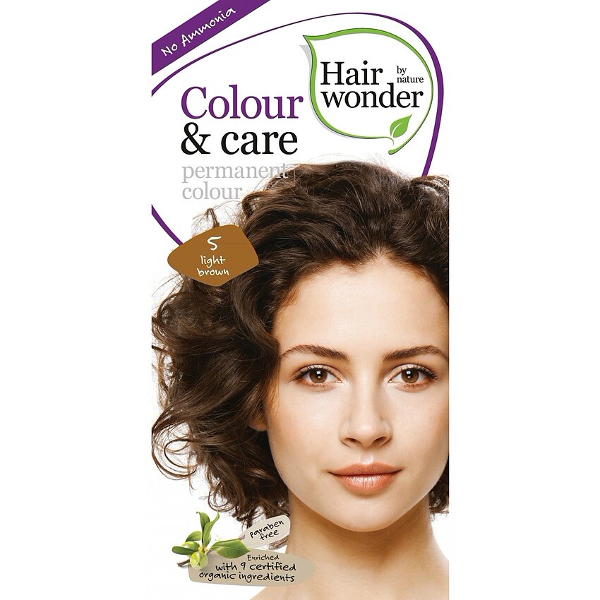 Vopsea păr naturală Colour Care 5 Light Brown Hairwonder